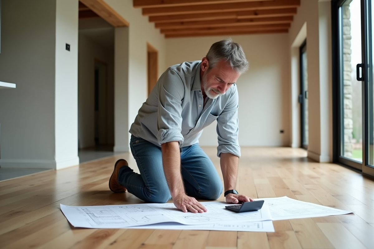 Architecte étudiant une extension de maison moderne