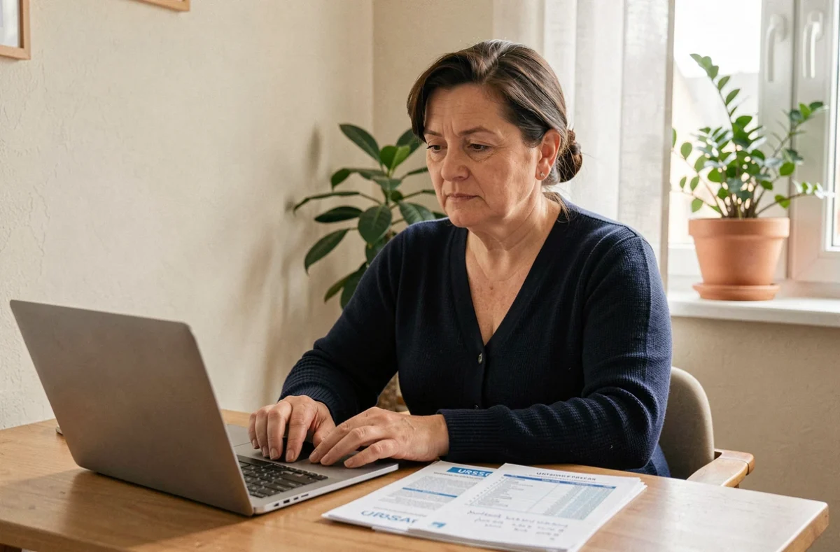 Auto-entrepreneur aide ménagère gérant ses papiers administratifs et son planning client à domicile